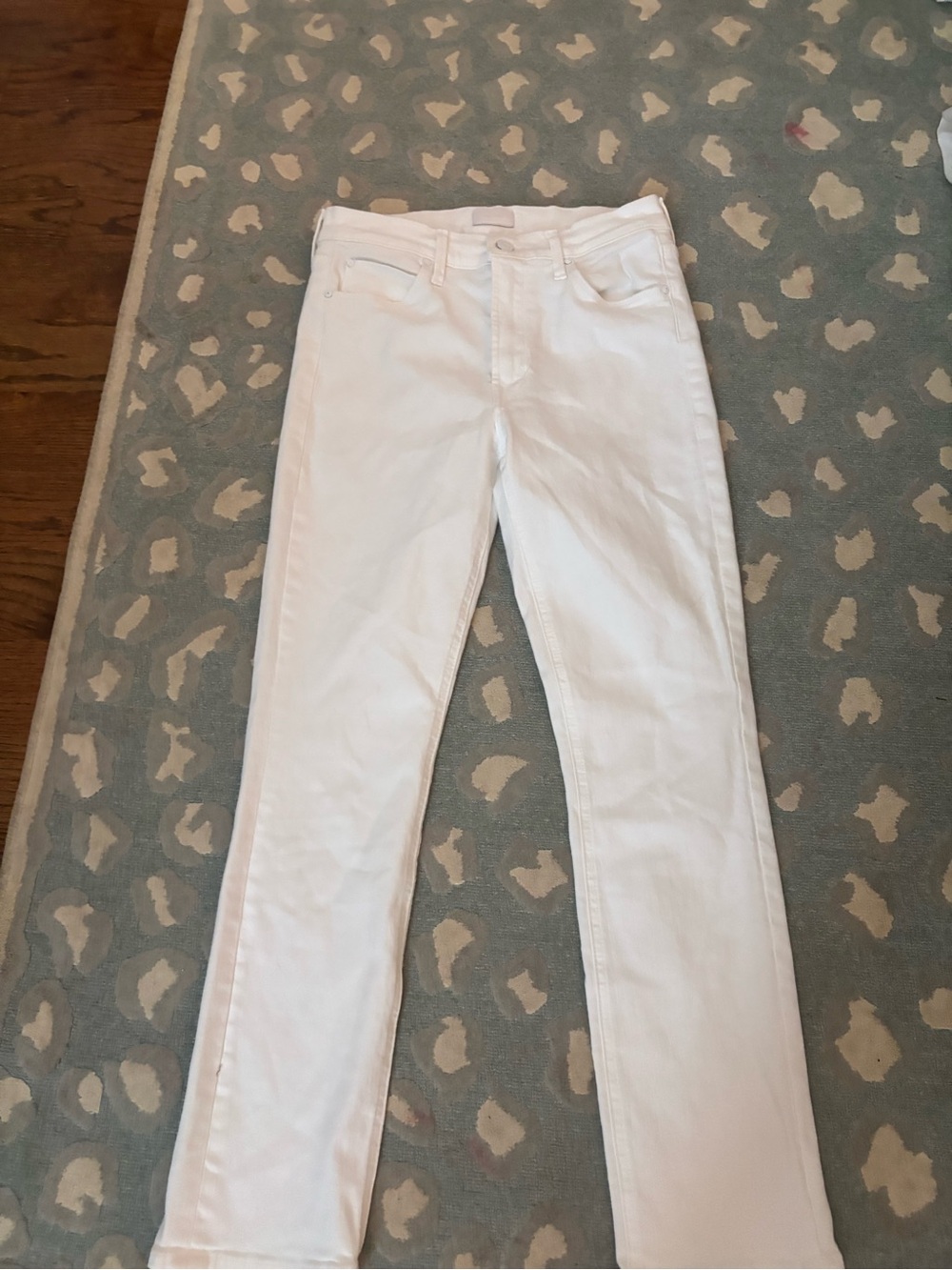 Mother straight leg white jeans